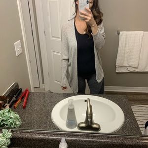 Grey and White Lightweight Cardigan